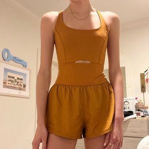 Burnt Orange Free People Athletic Romper